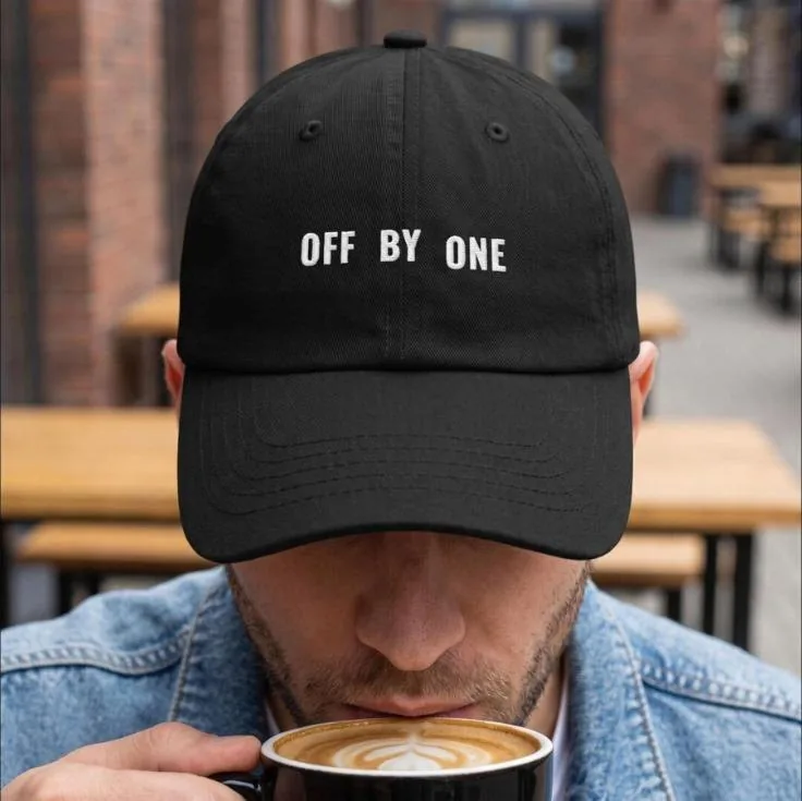 Black dad cap embroidered OFF BY ONE
